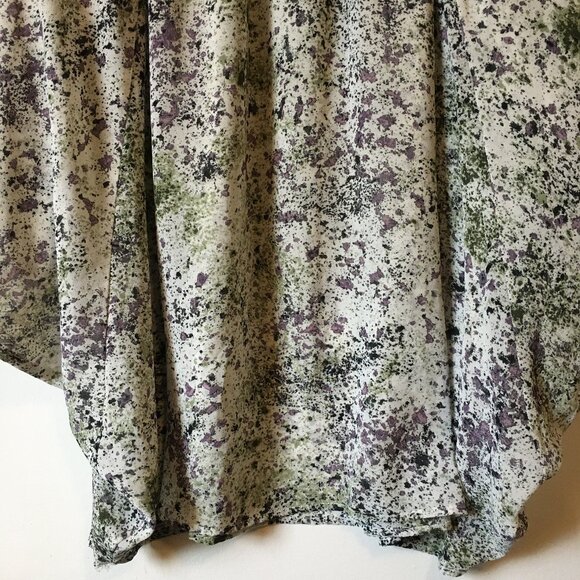 Kensie Abstract Paint Splatter Dolman Sleeve Blouse - Picture 7 of 15